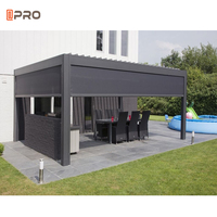 Persiennes solaires étanches de luxe 4x3 Pergola de patio extérieur en aluminium avec pergolas de jardin à toit à persiennes