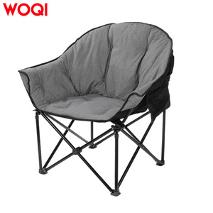 Chaise de camping pliable extra large Woqi, tissu Oxford gris, structure en aluminium, capacité de charge 150 kg, utilisation en extérieur et au jardin - Product Image 1