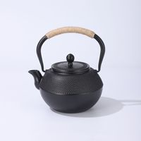 Bouilloire en fonte de style Ding, petite théière en fonte non revêtue, service à thé pour faire bouillir l'eau et infuser le thé, modèle brut 1-A-1500, luxe léger rétro