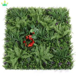 Mur végétal artificiel en plastique, panneau 3D de plantes vertes, herbe de Milan, feuillage de fougère rustique tropicale, panneaux de herbe <span class=keywords><strong>pour</strong></span> décoration murale de maison, mariage et fête - Product Image 5