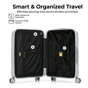 <span class=keywords><strong>Valise</strong></span> de voyage moderne 20 pouces en ABS+PC avec doublure en polyester, <span class=keywords><strong>4</strong></span> <span class=keywords><strong>roues</strong></span> pivotantes, serrure TSA, légère, vente en gros, logo personnalisé - Product Image 4