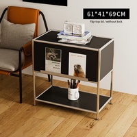 Armoire de salon modulaire multifonctionnelle de grande capacité en acier inoxydable blanc laiteux, durable, de style mi-mi-siècle, avec 1 tiroir
