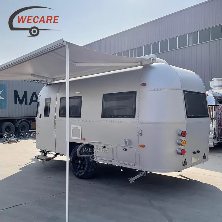 Wecare 550*210*210cm airstream camping-car remorque de luxe camping-car caravane voyage remorque avec cuisine et salle de bain