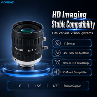 Objectif de vision industrielle 10MP 1 pouce 12mm à monture C, F2.0-F22, mise au point manuelle pour l'inspection des PCB, des composants électroniques et des pièces de précision