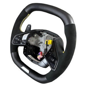 Volant personnalisé chauffant en cuir et fibre de carbone véritable pour Peugeot 408 508 3008 4008 5008 <span class=keywords><strong>GT</strong></span>, personnalisable - Product Image 3