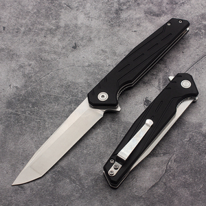 Couteau pliant industriel noir élégant G10, lame Tanto en acier 5Cr13 de 8,6 pouces avec clip, utilitaire EDC pour extérieur, OEM - Product Image 2
