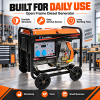 Générateur diesel portable de type ouvert de 7 kW, générateur d'énergie pour la maison, les chantiers de construction et l'utilisation commerciale