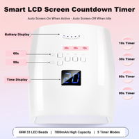 Lampe à ongles UV LED professionnelle haute puissance S10, 33 perles LED, sans fil, pour usage domestique, manucure et pédicure, double usage, gel, coffret cadeau, CE