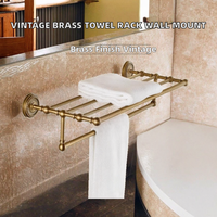 Porte-serviettes mural vintage en bronze antique, rustique, écologique et contemporain pour salle de bain