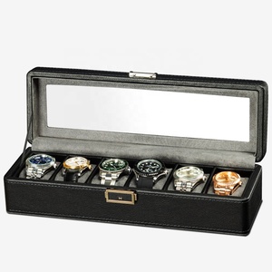 Boîte de rangement de montre en cuir PU de luxe avec tiroir et serrure Montre de grande taille à grand volume et vitrine de bijoux à deux couches - Product Image 4