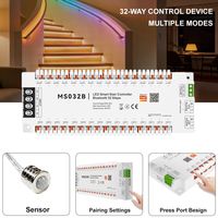 Controlador de Luces para Escaleras, Controlado por Aplicación, Compatible con Alexa y Google, Kit de Iluminación Inteligente con Sensor de Movimiento para 1-32 Escalones