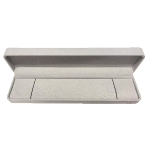 Boîte à bijoux rectangulaire haut de gamme en velours à motif carré, couleur personnalisée, logo sur mesure, présentoir anti-emmêlement pour colliers et bracelets - Product Image 4