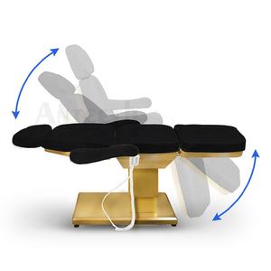 Spa électrique de luxe Salon de beauté clinique Massage traitement lit Tables chaise Base dorée 3 4 moteurs lit de beauté noir - Product Image 6