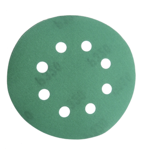 ZY 하이 퀄리티 125mm 녹색 페인트 연마 샌딩 디스크 60 #-2000 # 폴리에스터 필름 습식/건식 후크 & 루프 OEM 지원 1mm 두께 - Product Image 3