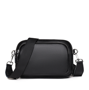 Sac à bandoulière en PU blanc, sangle réglable, fermeture éclair, léger, capacité jusqu'à 1L, petit sac carré pour les voyages quotidiens - Product Image 1