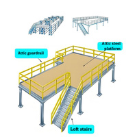 Mezzanine modulaire en acier personnalisée, plateforme de grenier multi-niveaux de haute qualité, grande capacité, rayonnage de stockage pour entrepôt