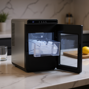 Máquina de Hielo Portátil de Sobremesa, 22 Libras Diarias, Autolimpiable, con Cajón de Acceso, Cubos Cuadrados Grandes, Acero Inoxidable, Eléctrica para Cocina - Product Image 2