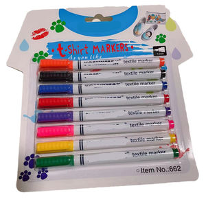 Lot de 12 stylos marqueurs permanents non toxiques en tissu multicolore avec logo personnalisé pour bricolage en tissu pour chaussures, sacs et vêtements - Product Image 5