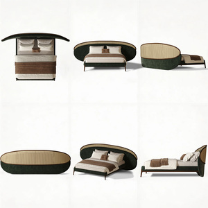 <span class=keywords><strong>Lit</strong></span> <span class=keywords><strong>de</strong></span> Luxe Moderne en Velours Vert avec <span class=keywords><strong>Tête</strong></span> <span class=keywords><strong>de</strong></span> <span class=keywords><strong>Lit</strong></span> en <span class=keywords><strong>Rotin</strong></span> et Cadre en Bois Massif – Mobilier <span class=keywords><strong>de</strong></span> Chambre Parentale - Product Image 3