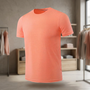 Custom Logo Polyester <b>Mesh</b> T Shirt Short Sleeve Fitness Training Tee Breathable Athletic Sportswear Workout Gym Shirt <b>Mens</b> <b>Top</b> - Product Image 4
