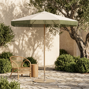 <span class=keywords><strong>Parasol</strong></span> décoratif personnalisé 235 cm, <span class=keywords><strong>parasol</strong></span> de jardin extérieur, <span class=keywords><strong>parasol</strong></span> de piscine, <span class=keywords><strong>parasol</strong></span> à franges blanches, <span class=keywords><strong>parasol</strong></span> de terrasse en aluminium festonné pour restaurant - Product Image 1