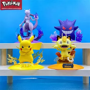 Figurines officielles Pokémon en PVC Pikachu Gengar Mewtwo Eevee Snorlax Cadeau d'anniversaire Décoration de bureau Jouet de dessin animé Ornement - Product Image 2