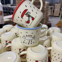 Mug en verre transparent avec poignée, impression de dessin animé personnalisée, pour cadeau souvenir, design personnalisé, tasse à café en verre transparent, vaisselle pour la maison