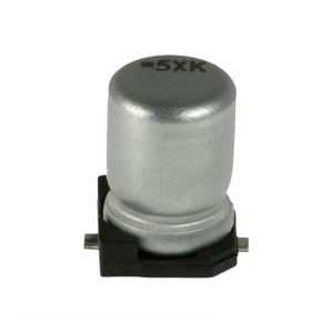 ตัวเก็บประจุแบบติดผิวหน้า (Surface Mount) ยี่ห้อ Manufacturer Channel รุ่น BMVK160ADA4R7MD60G ความจุ 4.7uF 20% 16V ชนิดอลูมิเนียม (CAP ALUM) - Product Image 1