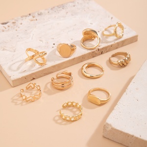10 pezzi Per Set impilabili anelli rotondi/cuore/abbraccio Per donne alla moda charm accessori femminili a portata di mano 2024 gioielli di moda - Product Image 3