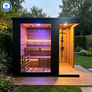 <span class=keywords><strong>Sauna</strong></span> de exterior moderna y lujosa <span class=keywords><strong>con</strong></span> ducha, de madera maciza, <span class=keywords><strong>con</strong></span> infrarrojos y estufa tradicional, capacidad para 4-6 personas, para jardín. - Product Image 1