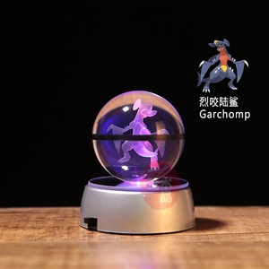 Bola de Cristal Personalizada con Grabado Láser 3D de Garchomp, Cristal K9, para Decoración o Recuerdo - Product Image 5