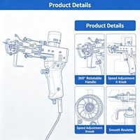 Kit de pistola de tufting 2 en 1 para corte y bucle, 100-240V, velocidad ajustable, máquina de tejer alfombras, pistola de tufting para hacer alfombras hechas a mano DIY