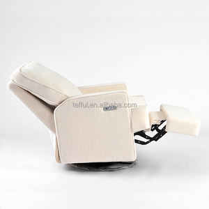 Sillón reclinable electrónico giratorio con función de balanceo y port USB en tela Boucle - Product Image 2