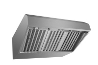 Hotte aspirante professionnelle certifiée ETL, grande, en acier inoxydable, avec cheminée, pour cuisine extérieure, électrique, avec éclairage LED, haute performance