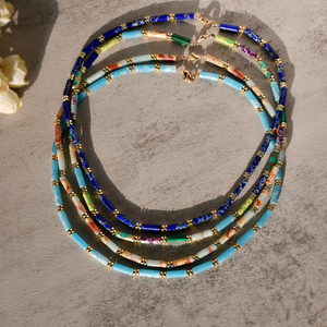 <span class=keywords><strong>Collana</strong></span> di pietra naturale blu turchese Agalmatolite in pietra lapislazzuli Jasper imperiale <span class=keywords><strong>collana</strong></span> di perle di energia guarigione girocollo per le donne - Product Image 6