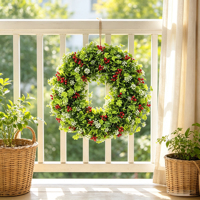 Guirlande de Noël Artificielle Toutes Saisons – Cadeau Festif pour Porte d'Entrée, Mur, Cheminée, Porche, Extérieur, Décoration Hivernale et de Fêtes pour la Maison
