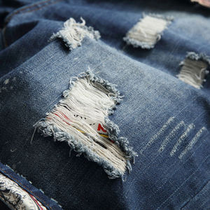 Pantalones cortos de mono pintados a mano personalizados de fábrica para hombre, Pantalones vaqueros de pierna recta, pantalones ajustados para hombre - Product Image 6