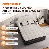 Matelas pneumatique gonflable à dossier haut, imperméable, floqué, pour le camping, lit d'air robuste, support stable, matelas pneumatique portable pour les voyages