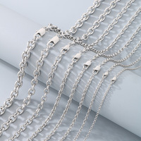 Bracelet et collier tendance en acier inoxydable, chaîne O multi-tailles, chaîne vierge avec fermoir mousqueton, accessoires de mode unisexe