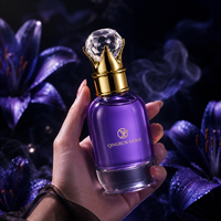 Flacon de parfum en verre royal de luxe 100 ml avec boîte, fond épais, logo personnalisé, flacon de parfum rond vide avec bouchon de luxe