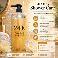 Gel Douche et Bain Hydratant et Éclaircissant de Luxe à l'Or Pur 24K pour Femmes – Marque Privée OEM/ODM Disponible