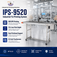 Machine de codage TIJ IPS-9520, imprimante de codes-barres TIJ, imprimante à jet d'encre haute résolution avec 600 DPI et deux têtes d'impression de 25,4 mm