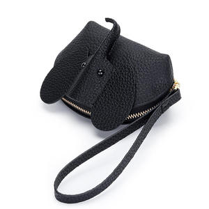 Carteras cortas para mujer de cuero de vaca auténtico, cartera corta con forma de elefante, monedero con cremallera, Royal Bagger 6289 - Product Image 4