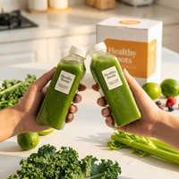 Bouteilles de jus en plastique PET transparent avec bouchons inviolables, pots à boisson vides pour smoothies, lait, shots de gingembre, boissons froides, en vrac, 10 oz