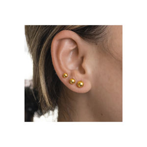Pendientes de Bola de Oro de 22 Quilates, Modernos, Chapados en Oro Amarillo y Rosa, con Diamantes y Perlas, para Bodas, Aniversarios y Compromisos - Product Image 2