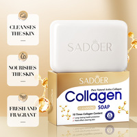SADOER Savon Artisanal Naturel Bio Éclaircissant pour la Peau au Collagène, Nettoyant Visage et Corps, Blanchissant