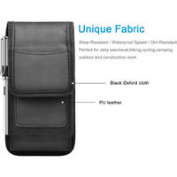 Étui universel en cuir de nylon avec pochette à clip pour carte d'identité pour iPhone pour Samsung VIVO
