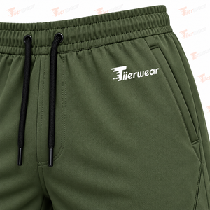 <b>Men's</b> Green Quick Dry Bermuda <b>Shorts</b> with Drawstring Waist and Front Logo Casual Fit Solid Color Casual Sweat <b>Shorts</b> for <b>Men</b> - Product Image 5