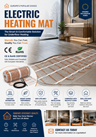 Tapis chauffant électrique à profil mince 100W/m² pour rénovation et modernisation d'appartements et d'hôtels, installation facile