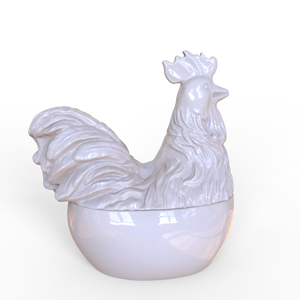 Commercio all'ingrosso personalizzato fatto a mano cacao biscotti farina di cereali barattoli di uova bianco in ceramica gallo barattolo di stoccaggio per cucina ristorante - Product Image 5